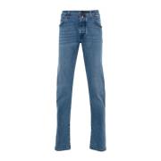 Slim Fit Blauwe Katoenen Jeans Jacob Cohën , Blue , Heren