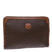 Pre-owned Leather clutches Celine Vintage , Brown , Dames