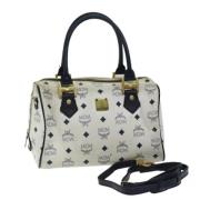 Pre-owned Leather handbags MCM Pre-owned , White , Dames