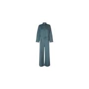 Blauw-Grijze Jumpsuit met Lange Mouwen Samsøe Samsøe , Green , Dames