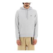 Logo Patch Fleece Hoodie Lacoste , Gray , Heren