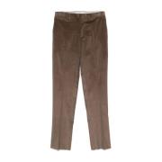 Khaki Katoenen Ribfluwelen Broek Rechte Snit Canali , Brown , Heren