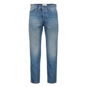 Classic Denim Jeans met Contrast Stitching Ami Paris , Blue , Heren