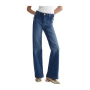 Blauwe Denim Flare Jeans met Knopen Liu Jo , Blue , Dames