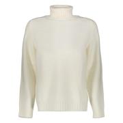 Geribbelde Wol Turtleneck Sweater Dondup , White , Heren