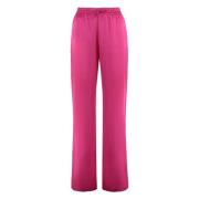 Trekkoord Viscose Broek Yves Salomon , Pink , Dames