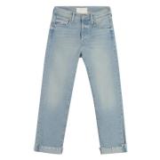 Stretch katoenen jeans met koperen metalen accenten Mother , Blue , Da...