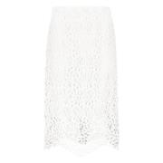 Bloemen Macramé Kant Rok Burberry , White , Dames