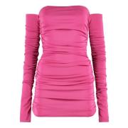 Gedrapeerde Jersey Jurk Andamane , Pink , Dames