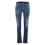 Klassieke Straight-Leg Jeans Hand Picked , Blue , Heren