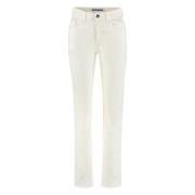 Straight-Leg Jeans met Leren Logolabel Jacob Cohën , Beige , Dames