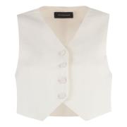 Korte Single-breasted Vest Andamane , Beige , Dames