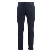 Katoenen Chino Broek met Oprolbare Manchetten Dondup , Blue , Heren