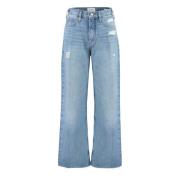 Versleten Wide Leg Jeans Frame , Blue , Dames