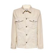 Casual Katoenen Overhemd Off White , Beige , Heren