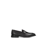 Elegante Zwarte Leren Loafers Kazar , Black , Heren