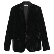 Pre-owned Velvet outerwear Yves Saint Laurent Vintage , Black , Heren