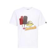 Katoenen T-shirt met Front Print Icecream , White , Heren