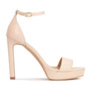 Beige leren platform stiletto sandalen Kazar , Beige , Dames