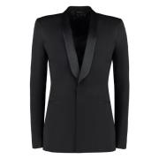 Zijdenmix Jas met Satijnen Revers Givenchy , Black , Heren