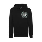 Katoenen Hoodie met Logo Print Philipp Plein , Black , Heren