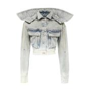 Stijlvolle Jas voor Mannen en Vrouwen Off White , Blue , Dames