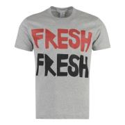 Katoenen T-shirt met Geribbelde Halslijn Comme des Garçons , Gray , He...