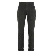 Geruite katoenen broek met omgeslagen zoom Dondup , Gray , Heren