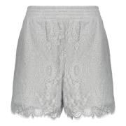 Kanten Shorts met Elastische Tailleband Burberry , Gray , Dames