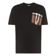 Geribbelde crew-neck T-shirt Burberry , Black , Dames