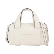 Crème Monogram Logo Squarrel Tas Calvin Klein , Beige , Dames