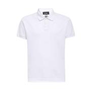 Katoenen Poloshirt Geribbelde Kraag Logo Dsquared2 , White , Heren