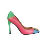 Leren Pumps met Puntige Neus Moschino , Multicolor , Dames