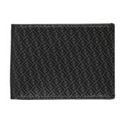 Calf Leather Flap Wallet Fendi , Black , Heren