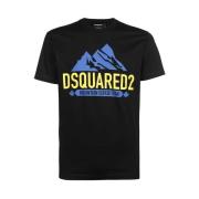 Bedrukt Crew-neck T-shirt Dsquared2 , Black , Heren