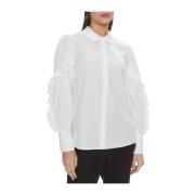 Witte Ruches Blouse Sophia Guess , White , Dames