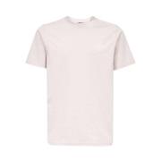 Geribbelde Crew-neck T-shirt met Print Les Deux , Beige , Heren