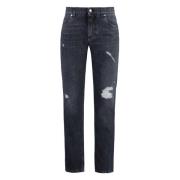 Versleten Regular Fit Jeans Dolce & Gabbana , Gray , Heren