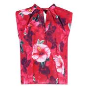 Bloemenprint Crêpe Blouse Pinko , Multicolor , Dames