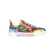 Contrasterende lage sneakers Moschino , Multicolor , Dames