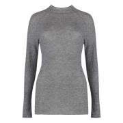 Geribbelde wol turtleneck shirt Wolford , Gray , Dames