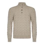 Beige Cable-Knit Cashmere Mockneck Sweater Ralph Lauren , Beige , Here...