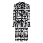 Houndstooth Coat met Logo Detail Dolce & Gabbana , Multicolor , Dames