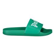 Geëmbosseerde Logo Rubberen Slides Palm Angels , Green , Heren