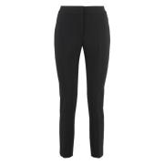 Stretch Gabardine Cigarettebroek Peserico , Black , Dames