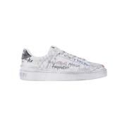 Leren sneakers met graffiti print Balmain , White , Heren