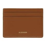 Stijlvolle Leren Kaarthouder Jil Sander , Brown , Dames