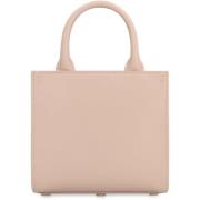 Mini Leren Tote met Ingelegd Logo Dolce & Gabbana , Pink , Dames