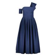 Katoenen Flared Rok Midi Jurk Alexander McQueen , Blue , Dames