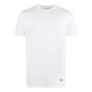 Geribbelde katoenen T-shirt Jil Sander , White , Heren